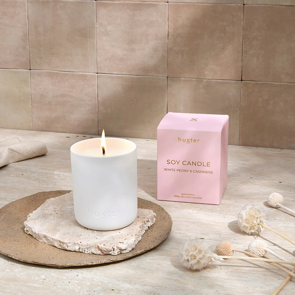 Candle Boxed - 290gm - Pink - White Peony & Cashmere image 1